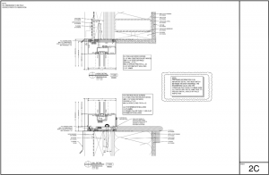 Fastener callouts with edge distances, so they're not drilling too close to concrete