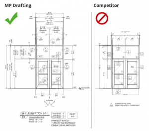 An image of an MP shop drawing vs. a competitor shop drawing.