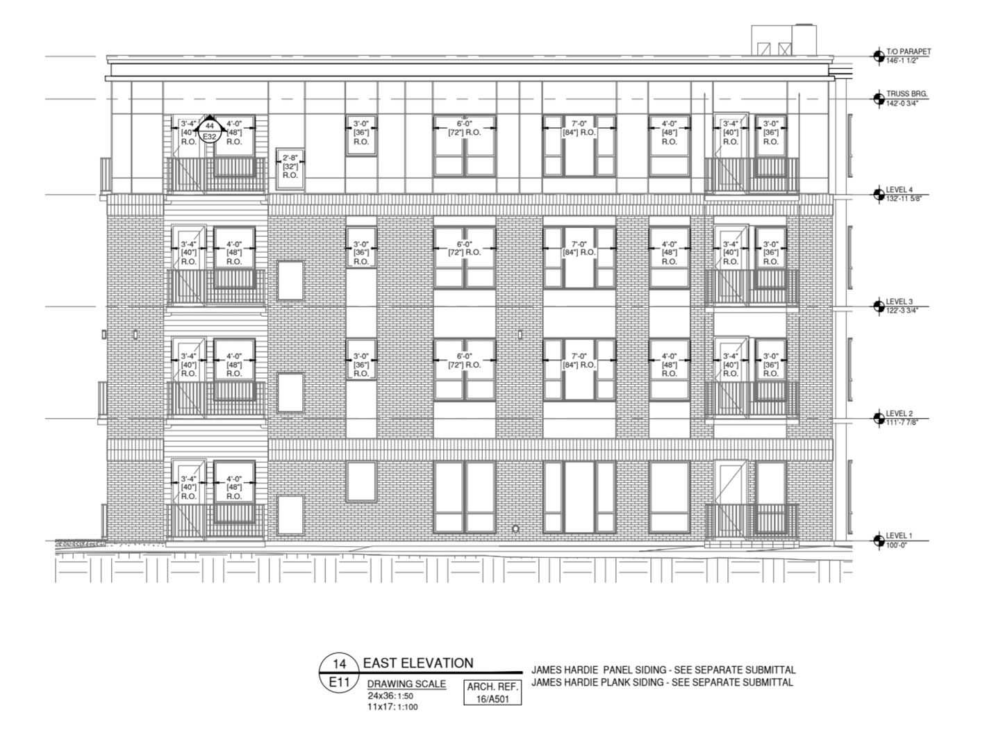 Dimensions, attachment condition, and anchorage intent detail