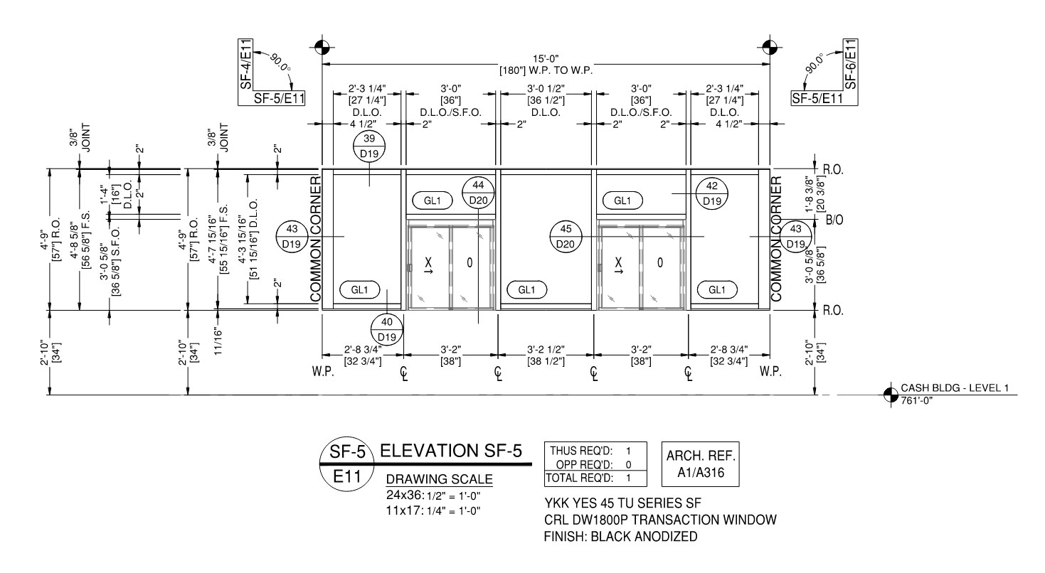 Sample glazing shop drawing preview