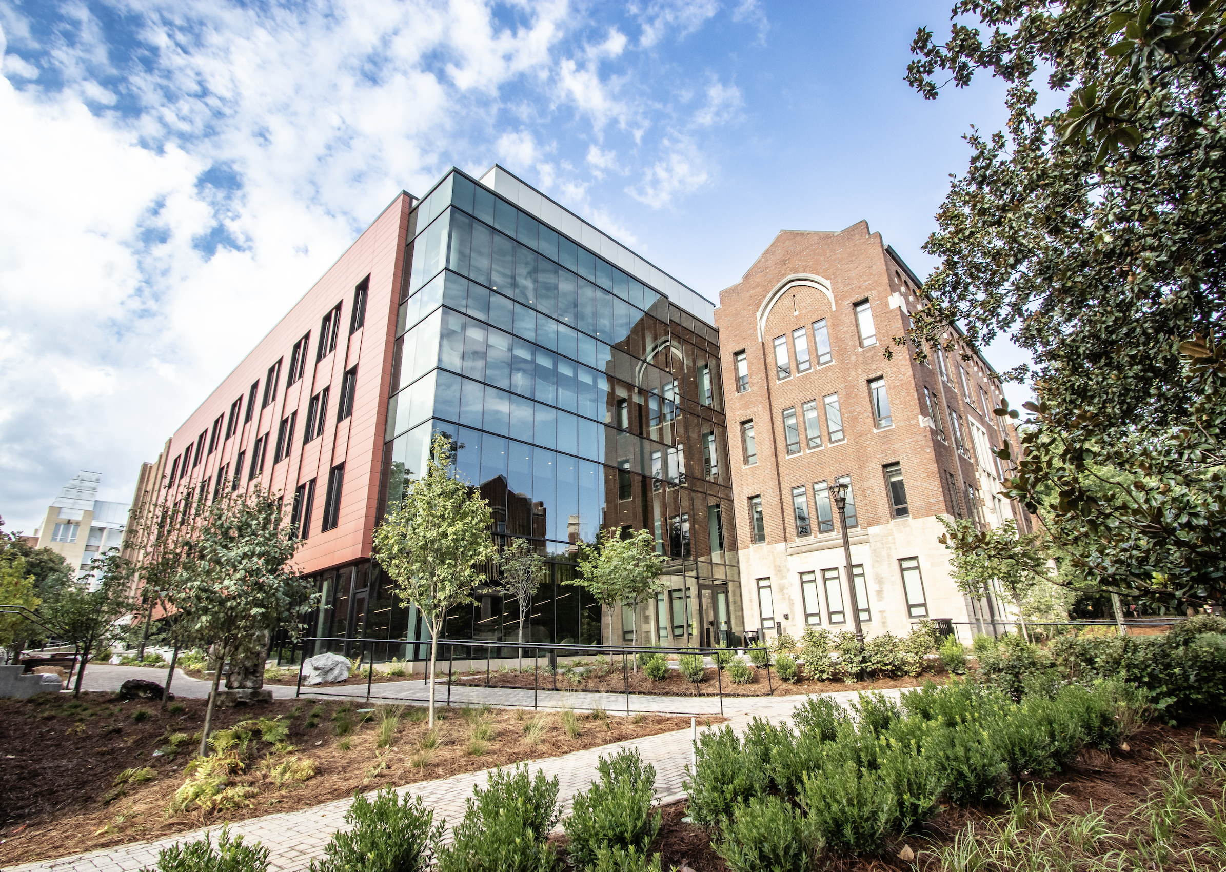 Garland Hall renovation at Vanderbilt University, curtain wall and storefront glazing