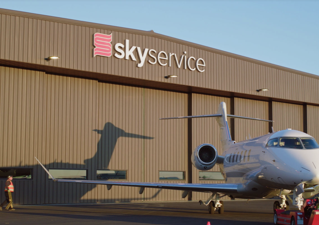 Skyservice Napa hangar, AEP Span metal panels and Nucor CFR roof Skyservice Napa County Airport hangar with AEP Span metal panels in Cool Dark Bronze and a Nucor CFR standing seam roof, shop drawings by MP Drafting