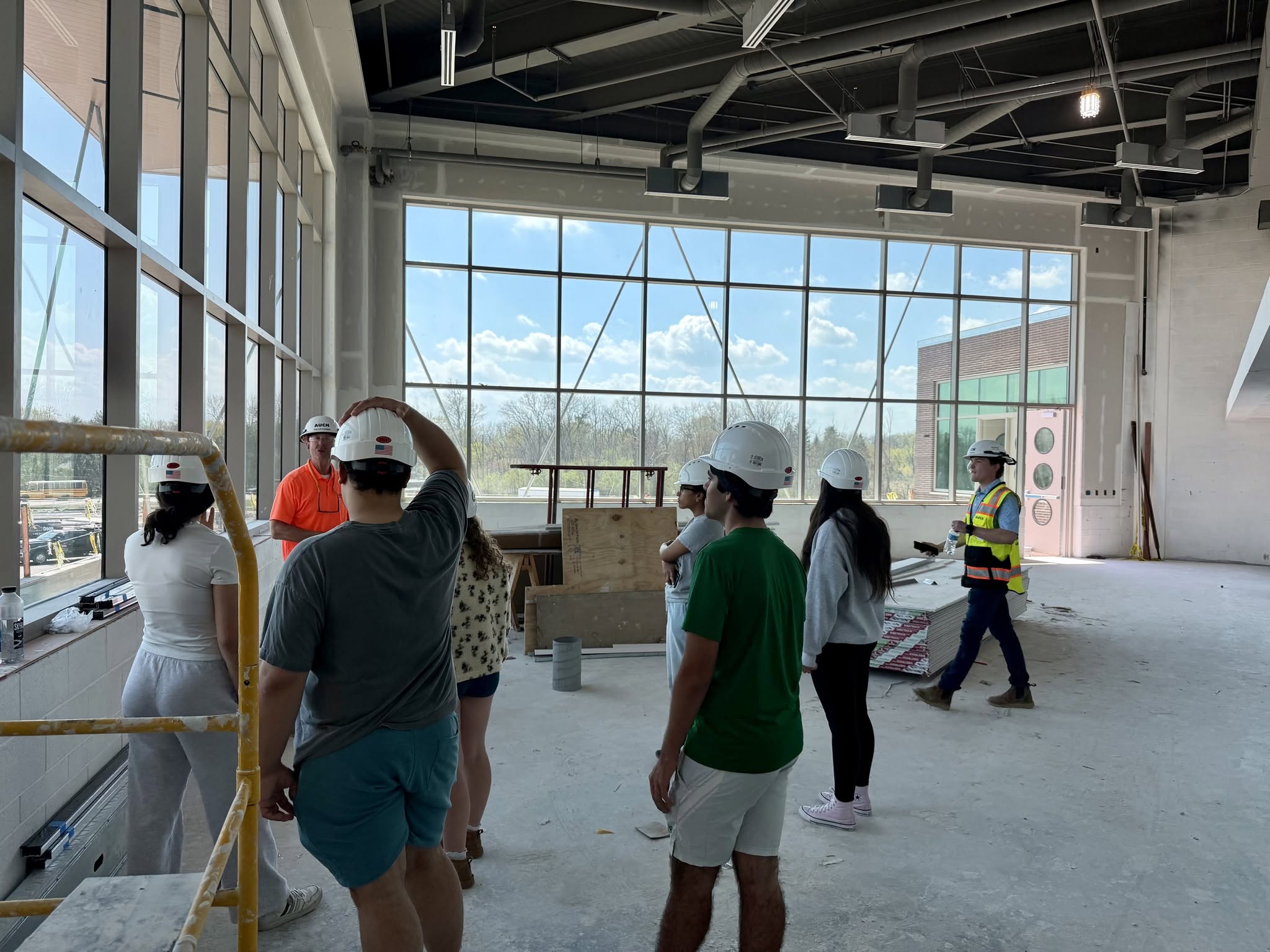 Sheiko Elementary interior glazing during construction Sheiko Elementary School interior glazing during construction, Tubelite curtain wall and storefront, Special-Lite doors package